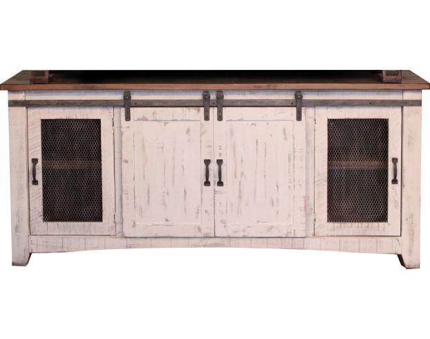 Int'l Furniture Pueblo 70 Inch White Barn Door TV Stand large image number 1