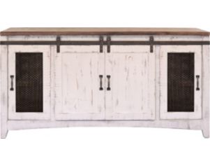 Int'l Furniture Pueblo 68-Inch White Barn Door TV Stand