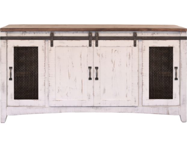Int'l Furniture Pueblo 68-Inch White Barn Door TV Stand large image number 1