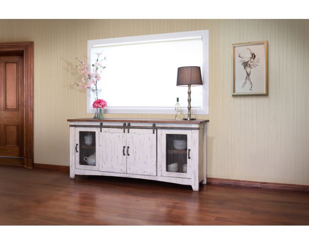 Tv stand deals white barn doors