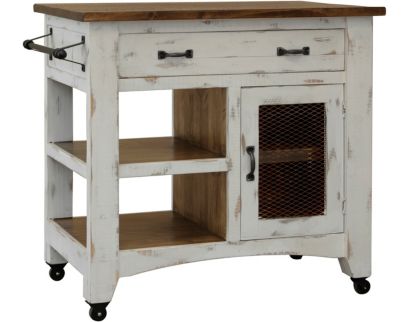 Int'l Furniture Pueblo White Kitchen Mini Island