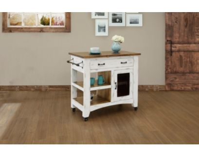 Int'l Furniture Pueblo White Kitchen Mini Island