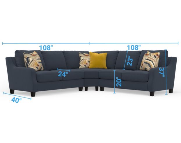 Jackson Foley Blue 3-Piece Sectional large image number 13