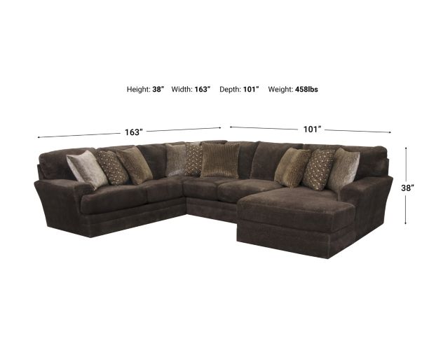Jackson Mammoth Chocolate 3-Piece Right Chaise Sectional large image number 2