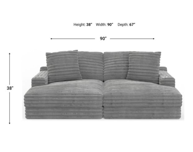 Jackson Comfrey Gray Double Chaise Sectional large image number 6