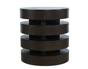 Jofran Brix Espresso Floating Sculpture Round End Table