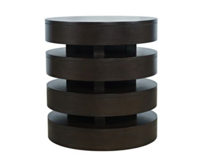 Jofran Brix Espresso Floating Sculpture Round End Table