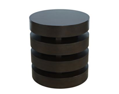 Jofran Brix Espresso Floating Sculpture Round End Table