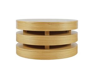 Jofran Brix Oak Floating Sculpture Round Coffee Table