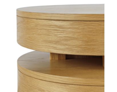 Jofran Brix Oak Floating Sculpture Round End Table