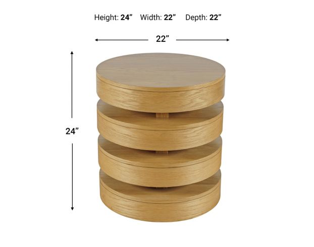 Jofran Brix Oak Floating Sculpture Round End Table large image number 4