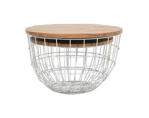 Jofran Rondo White Nesting Coffee Tables large image number 1
