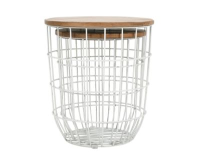 Jofran Rondo White Nesting End Tables