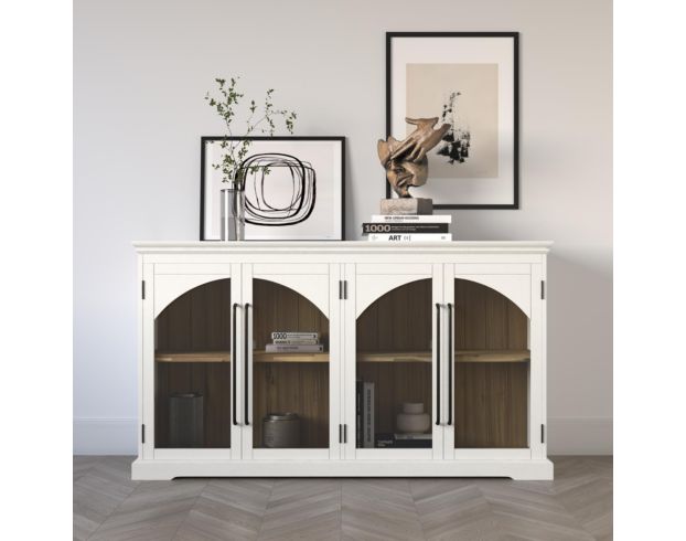 Jofran Archdale White 4-Door Accent Cabinet large image number 8