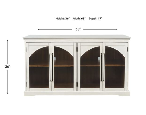 Jofran Archdale White 4-Door Accent Cabinet large image number 5