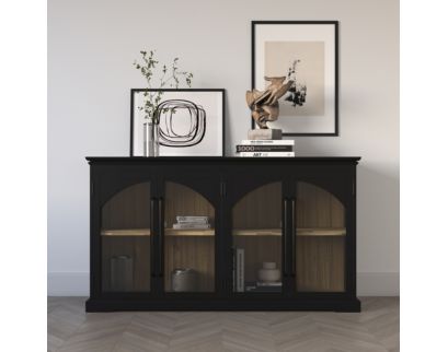 Jofran Archdale Black 4-Door Accent Cabinet