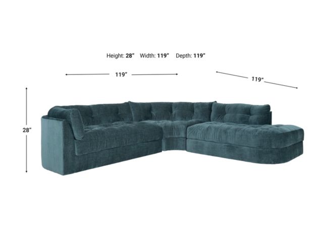 Jonathan Louis Juniper Napa Teal 3-Piece Sectional with Right-Facing Chaise large image number 10