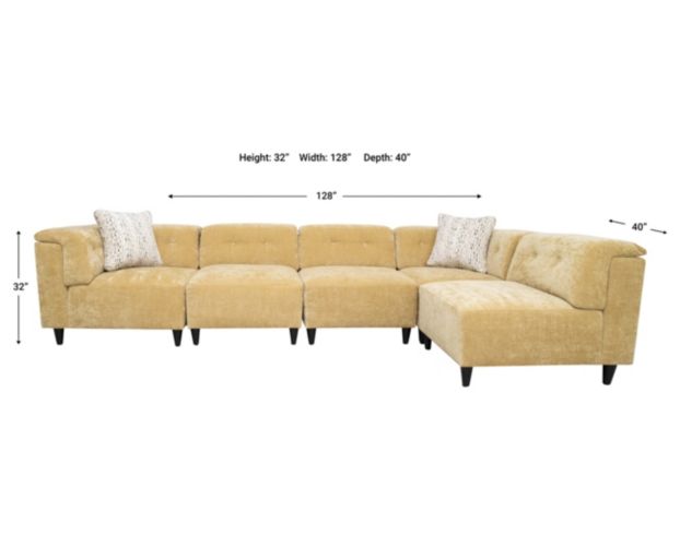 Jonathan Louis Lux Yellow Modular 5-Piece Sectional large image number 13