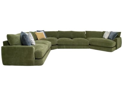 Jonathan Louis Tawny Forest Green 4-Piece Sectional with Right Cuddler Chaise