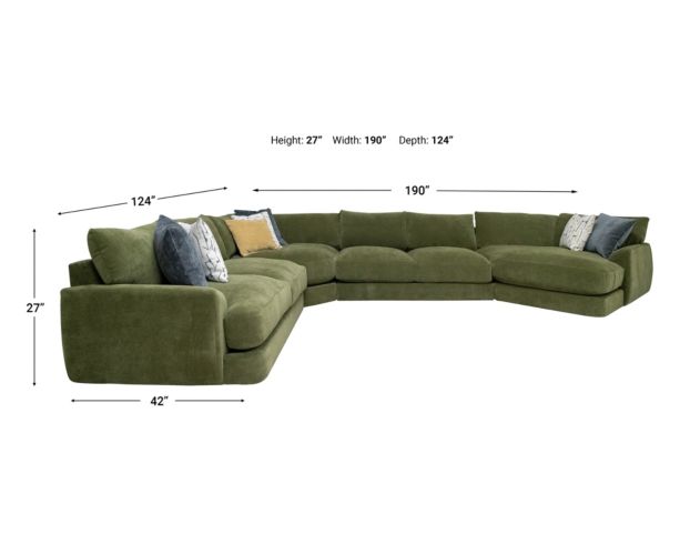 Jonathan Louis Tawny Forest Green 4-Piece Sectional with Right Cuddler Chaise large image number 6