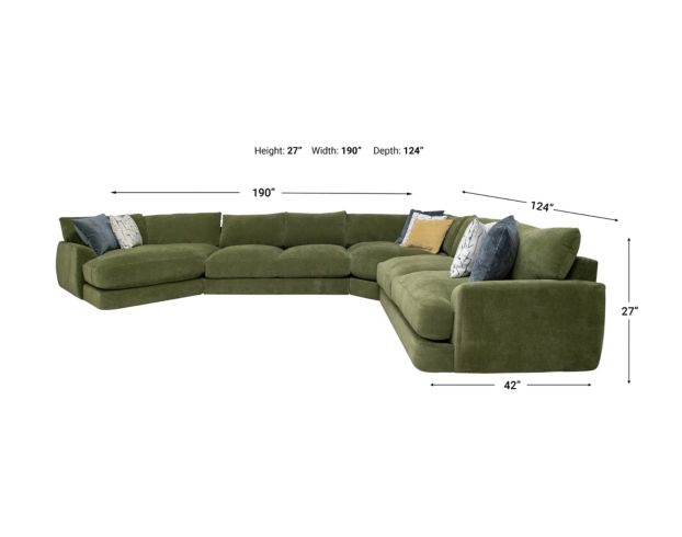 Jonathan Louis Tawny Forest Green 4-Piece Sectional with Left Cuddler Chaise large image number 6