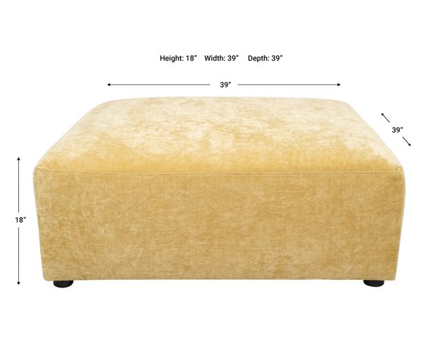 Jonathan Louis Lux Yellow Ottoman large image number 4