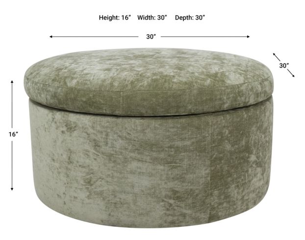 Jonathan Louis Accents 30'' Round Green Cocktail Ottoman large image number 4