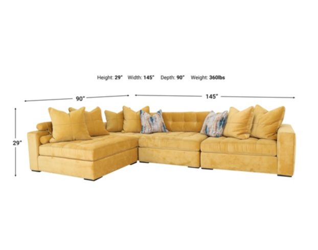 Jonathan Louis Noah 4-Piece Sectional with Side Lounge large image number 6