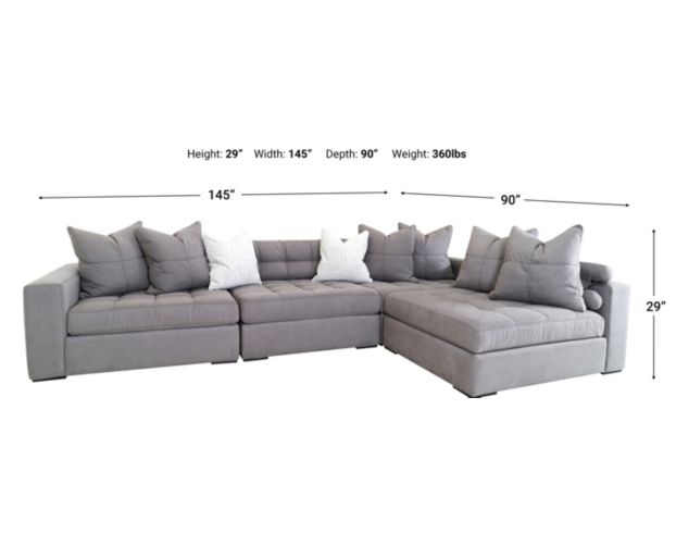 Jonathan Louis Noah 4-Piece Sectional with Side Lounge large image number 9