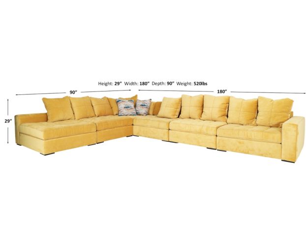 Jonathan Louis Noah 6-Piece Sectional with 2 Side Lounges large image number 5