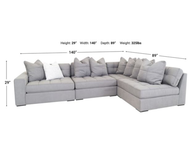 Jonathan Louis Noah Gray 4-Piece Left-Facing Chaise Sectional large image number 5