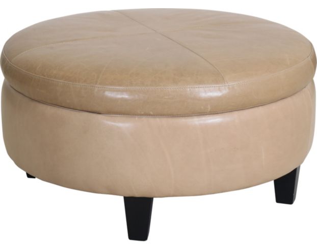 Jonathan Louis Round Leather Storage Ottoman large image number 1