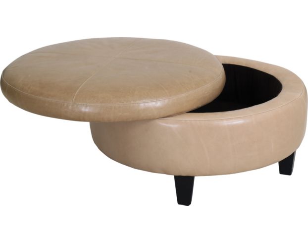 Jonathan Louis Round Leather Storage Ottoman large image number 2