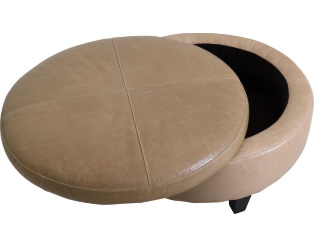 Jonathan Louis Round Leather Storage Ottoman large image number 3