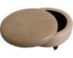 Jonathan Louis Round Leather Storage Ottoman small image number 3