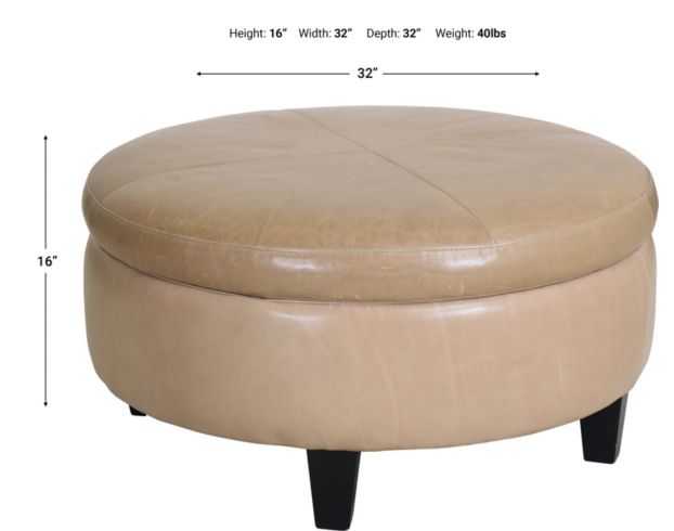Jonathan Louis Round Leather Storage Ottoman large image number 5