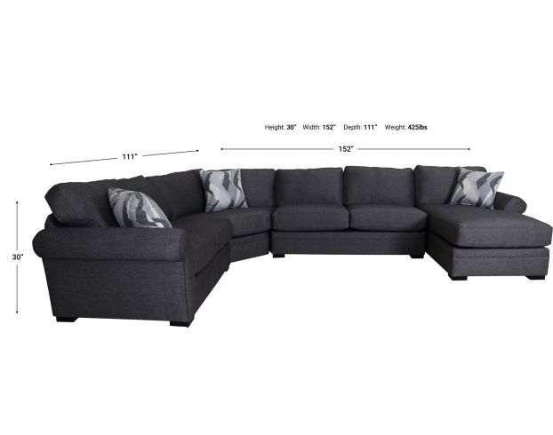 Jonathan Louis Orion 4-Piece Sectional with Right-Facing Chaise large image number 6