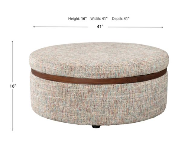 Jonathan Louis Design Lab Bell Casbah Mardi Gras Round Storage Ottoman large image number 3