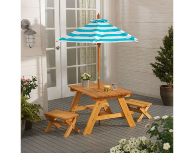 Kidkraft Casual Kid Picnic Table Set with Umbrella large image number 2