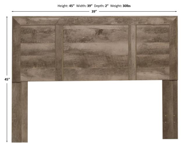 Kith Furniture Gray Twin Headboard large image number 4