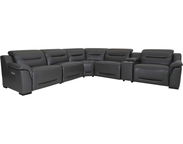 K Motion KM079 6-Piece Leather Power Recline Sectional large image number 1