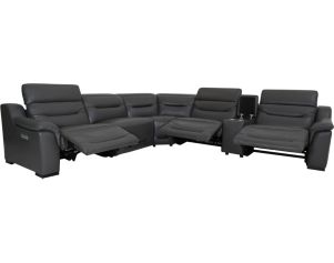 K Motion KM079 6-Piece Leather Power Recline Sectional