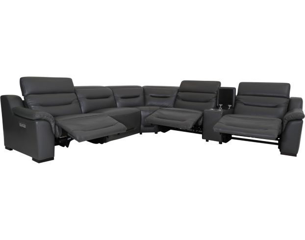 K Motion KM079 6-Piece Leather Power Recline Sectional large image number 2