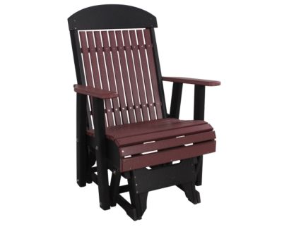 Amish Outdoors Classic High-Back Cherry/Black Adirondack Glider Chair