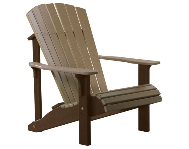 Amish Outdoors Deluxe Weatherwood/Chestnut Adirondack Chair large image number 1