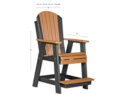 Amish Outdoors Cedar/Black Balcony Adirondack Chair