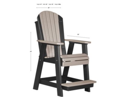 Amish Outdoors Weatherwood/Black Balcony Adirondack Chair