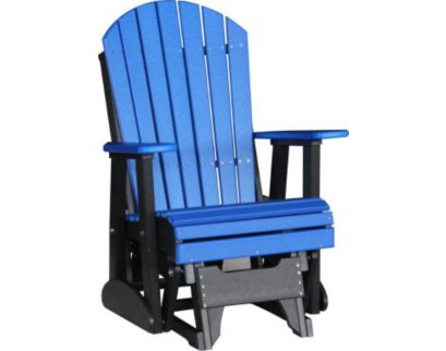 Amish Outdoors Deluxe Blue/Black Adirondack Glider Chair