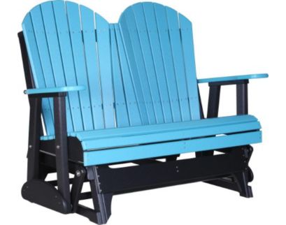 Amish Outdoors Deluxe Aruba/Black Adirondack Glider Loveseat