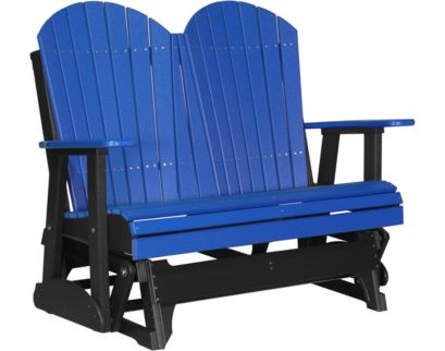 Amish Outdoors Deluxe Blue/Black Adirondack Glider Loveseat